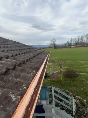 Gouttière en cuivre.